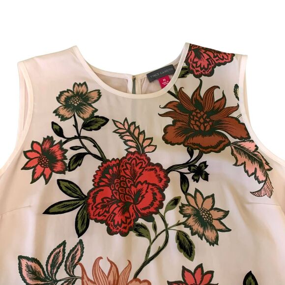 Vince Camuto Floral Print Blush Pink Sleeveless Top for Women Size XS - Picture 4 of 11